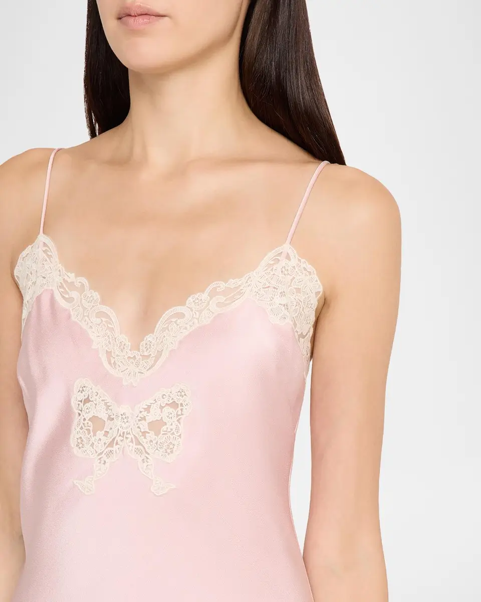 LoveShackFancy Lomira Bow Applique Satin Slip Dress | Thumbnail 5 LoveShackFancy Lomira Bow Applique Satin Slip Dress | Thumbnail 5