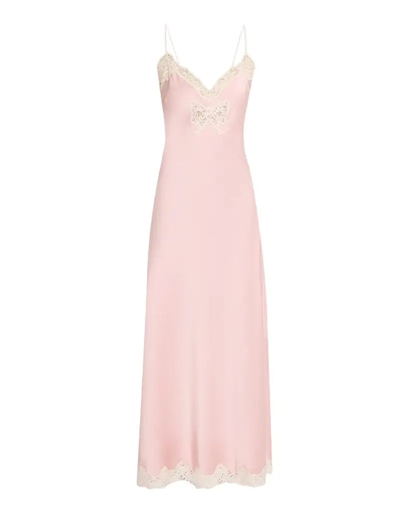 Lomira Bow Applique Satin Slip Dress Lomira Bow Applique Satin Slip Dress