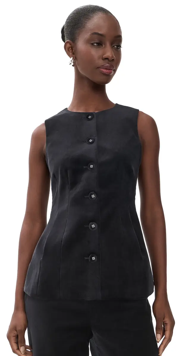 Saloni Alia Waistcoat Black | Image 1 Saloni Alia Waistcoat Black | Image 1