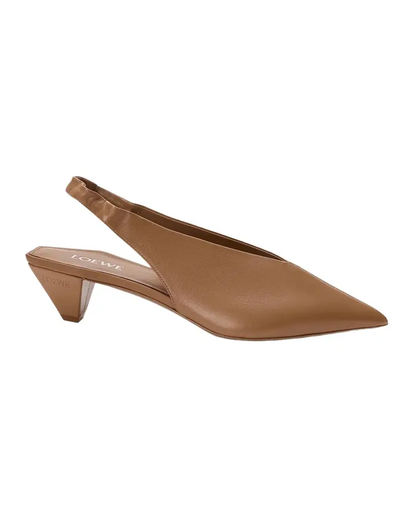 LOEWE 45mm Origami Cubic Leather Slingback Pumps | Image 1 LOEWE 45mm Origami Cubic Leather Slingback Pumps | Image 1