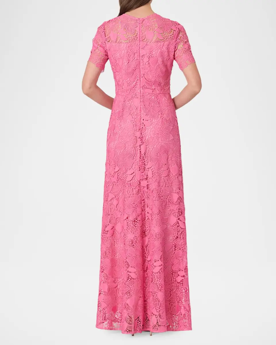 Shoshanna Ellie Floral Lace A-Line Gown | Thumbnail 3 Shoshanna Ellie Floral Lace A-Line Gown | Thumbnail 3