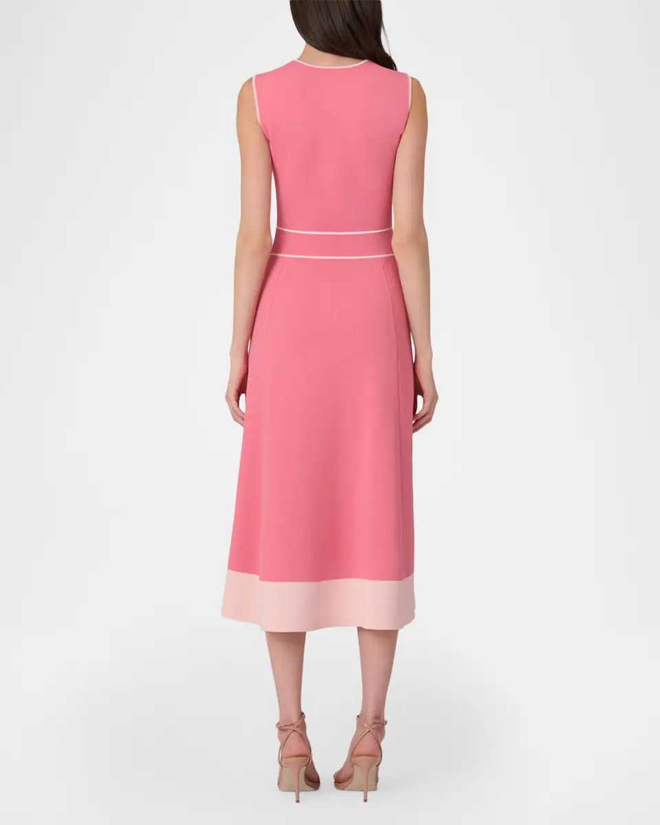 Shoshanna Tiffany Button-Shoulder A-Line Midi Dress | Thumbnail 3 Shoshanna Tiffany Button-Shoulder A-Line Midi Dress | Thumbnail 3