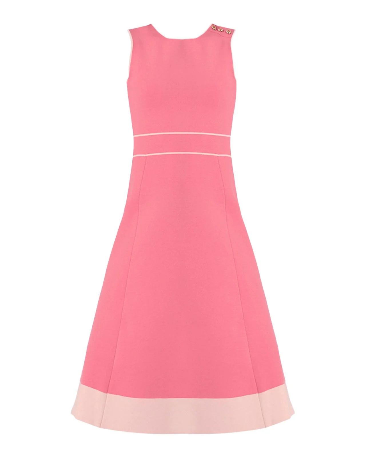 Tiffany Button-Shoulder A-Line Midi Dress Tiffany Button-Shoulder A-Line Midi Dress