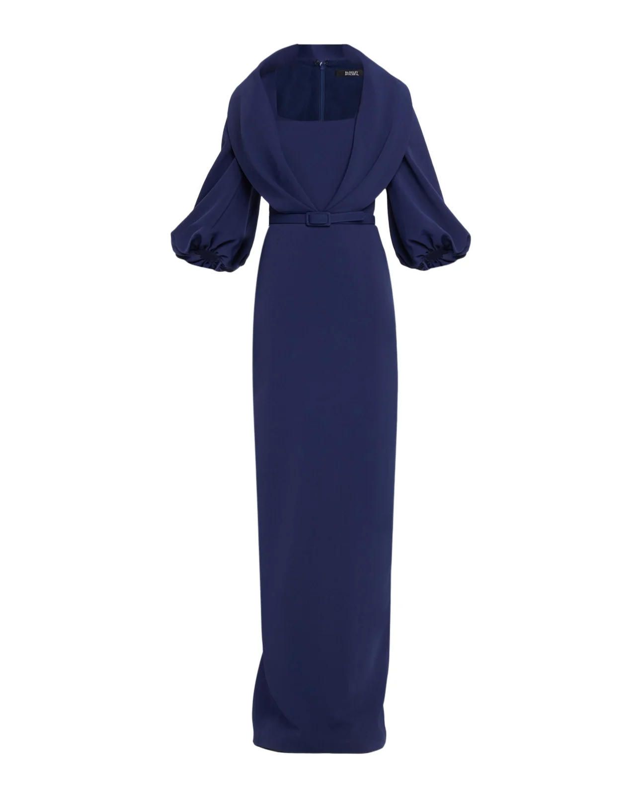 Draped Shawl-Collar Column Gown Draped Shawl-Collar Column Gown