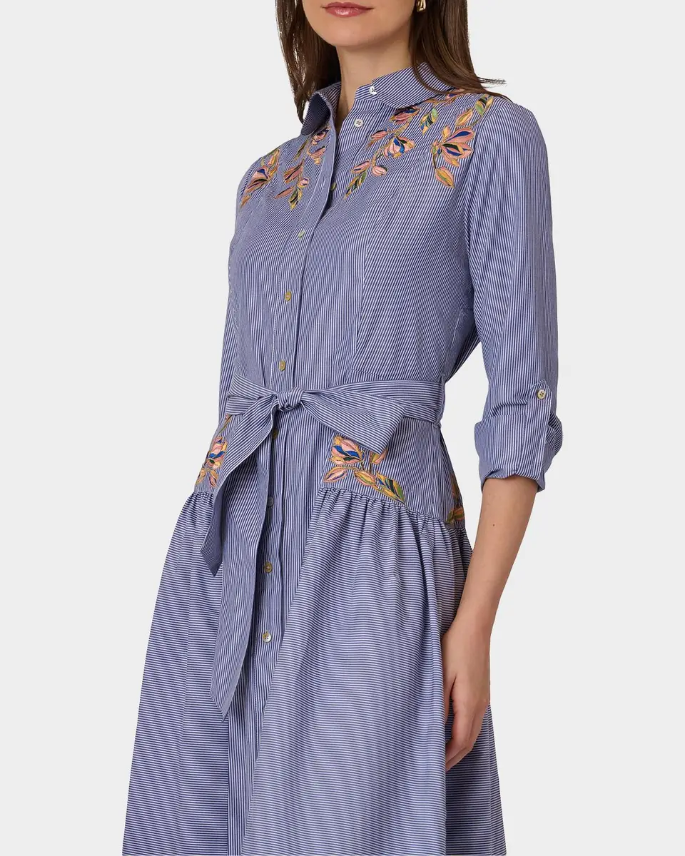 Shoshanna Caldwell Pinstriped Cotton-Blend Poplin Shirtdress | Thumbnail 4 Shoshanna Caldwell Pinstriped Cotton-Blend Poplin Shirtdress | Thumbnail 4