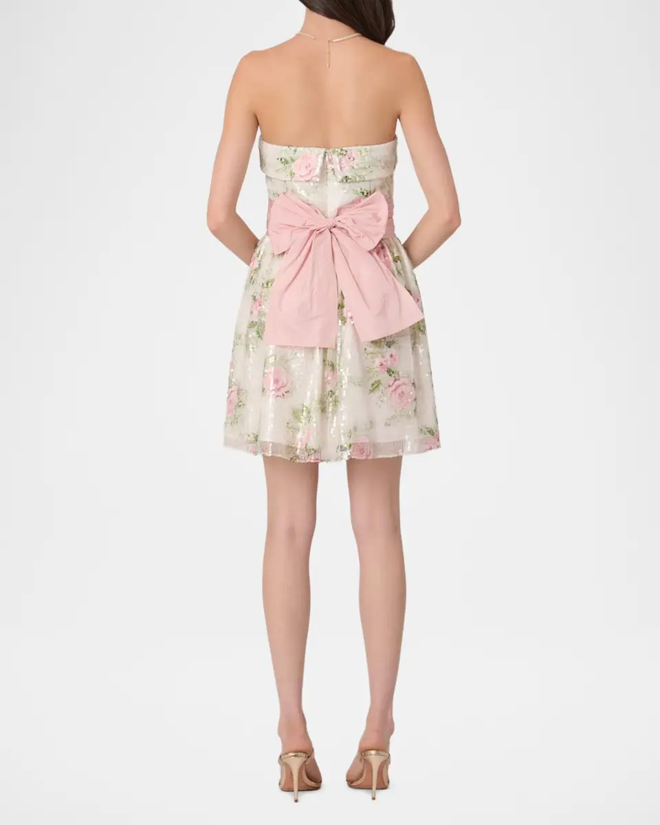 Shoshanna Sullivan Floral Sequined A-Line Mini Dress | Thumbnail 3 Shoshanna Sullivan Floral Sequined A-Line Mini Dress | Thumbnail 3