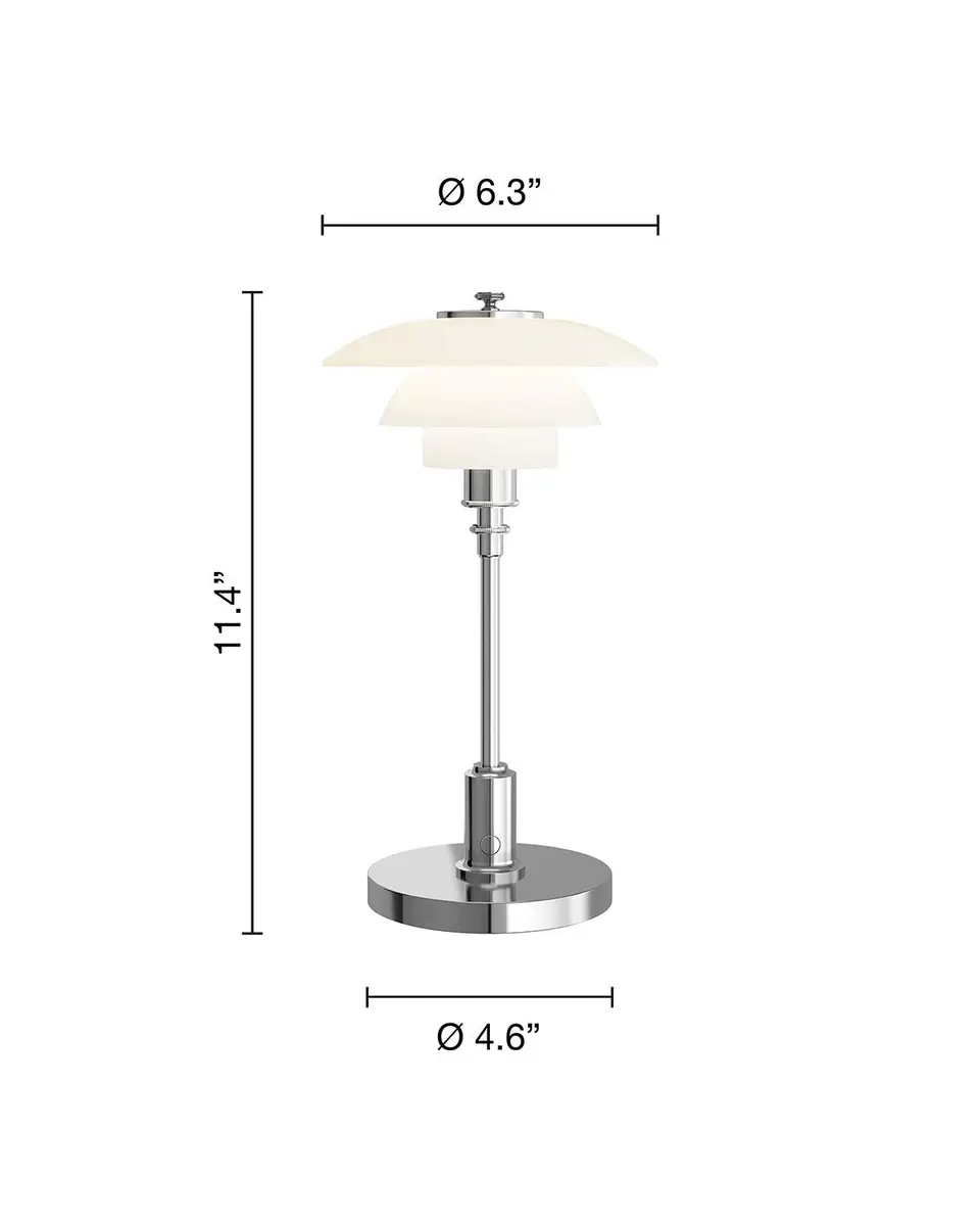 Louis Poulsen PH 1/1 12" Portable Table Lamp, Chrome | Thumbnail 3 Louis Poulsen PH 1/1 12" Portable Table Lamp, Chrome | Thumbnail 3