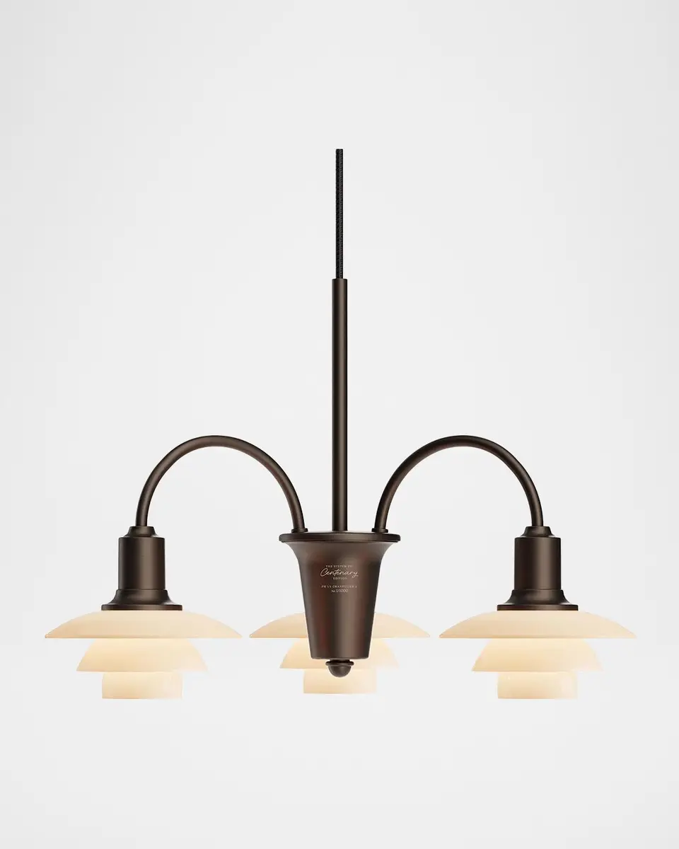 Louis Poulsen PH 1/1 21" Aged Brass 3-Light Chandelier, Centenary Edition | Thumbnail 2 Louis Poulsen PH 1/1 21" Aged Brass 3-Light Chandelier, Centenary Edition | Thumbnail 2