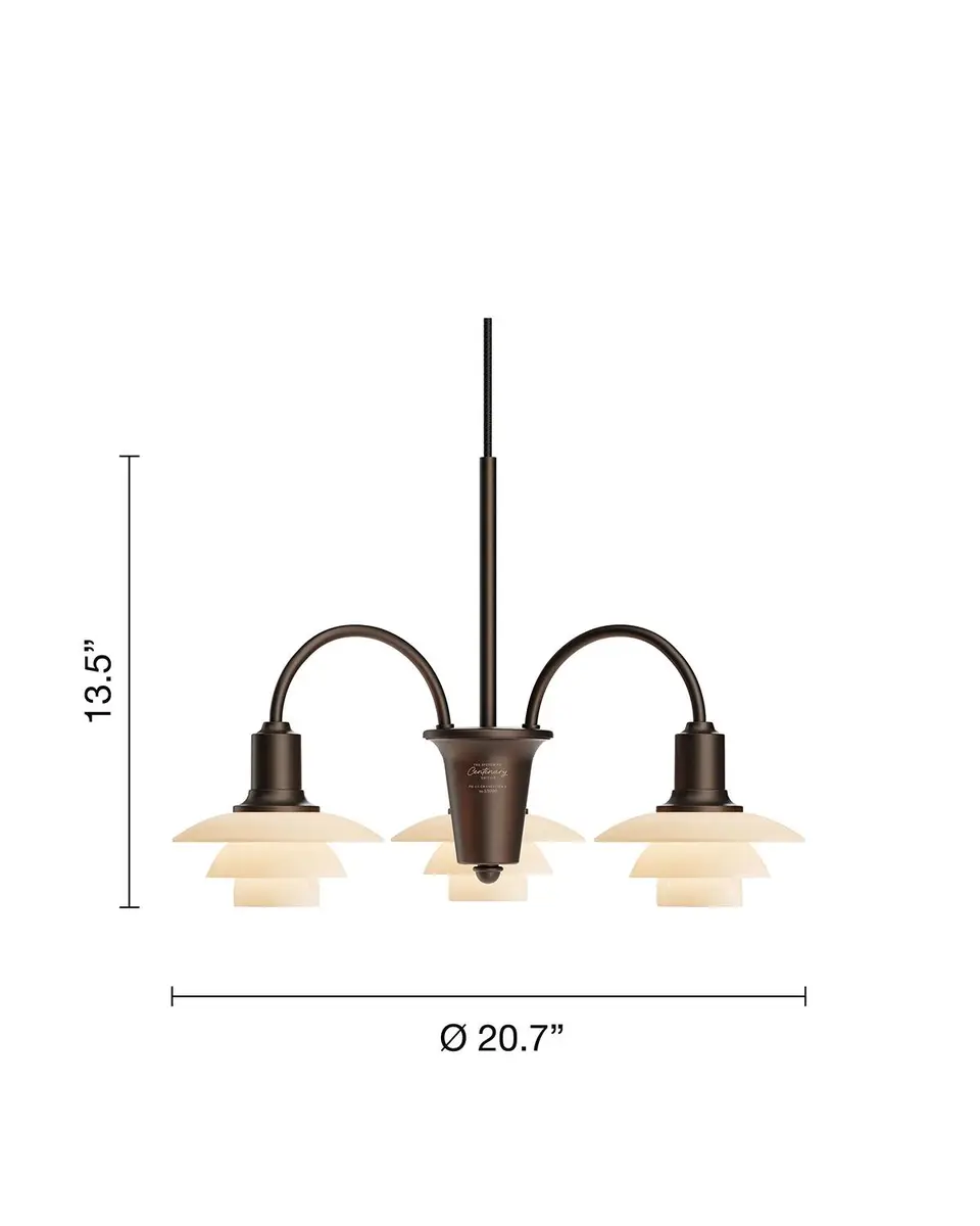 Louis Poulsen PH 1/1 21" Aged Brass 3-Light Chandelier, Centenary Edition | Thumbnail 3 Louis Poulsen PH 1/1 21" Aged Brass 3-Light Chandelier, Centenary Edition | Thumbnail 3
