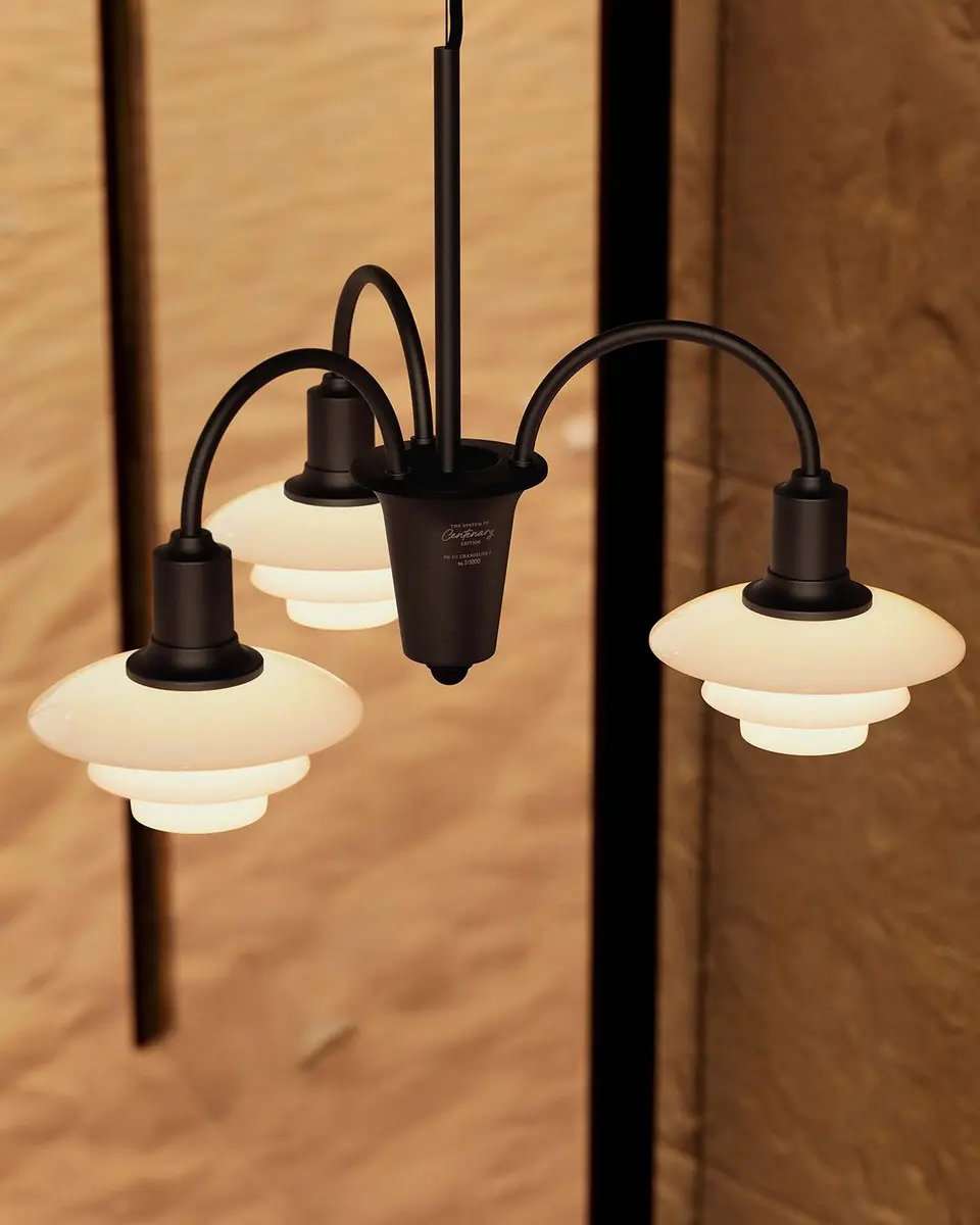 Louis Poulsen PH 1/1 21" Aged Brass 3-Light Chandelier, Centenary Edition | Thumbnail 4 Louis Poulsen PH 1/1 21" Aged Brass 3-Light Chandelier, Centenary Edition | Thumbnail 4