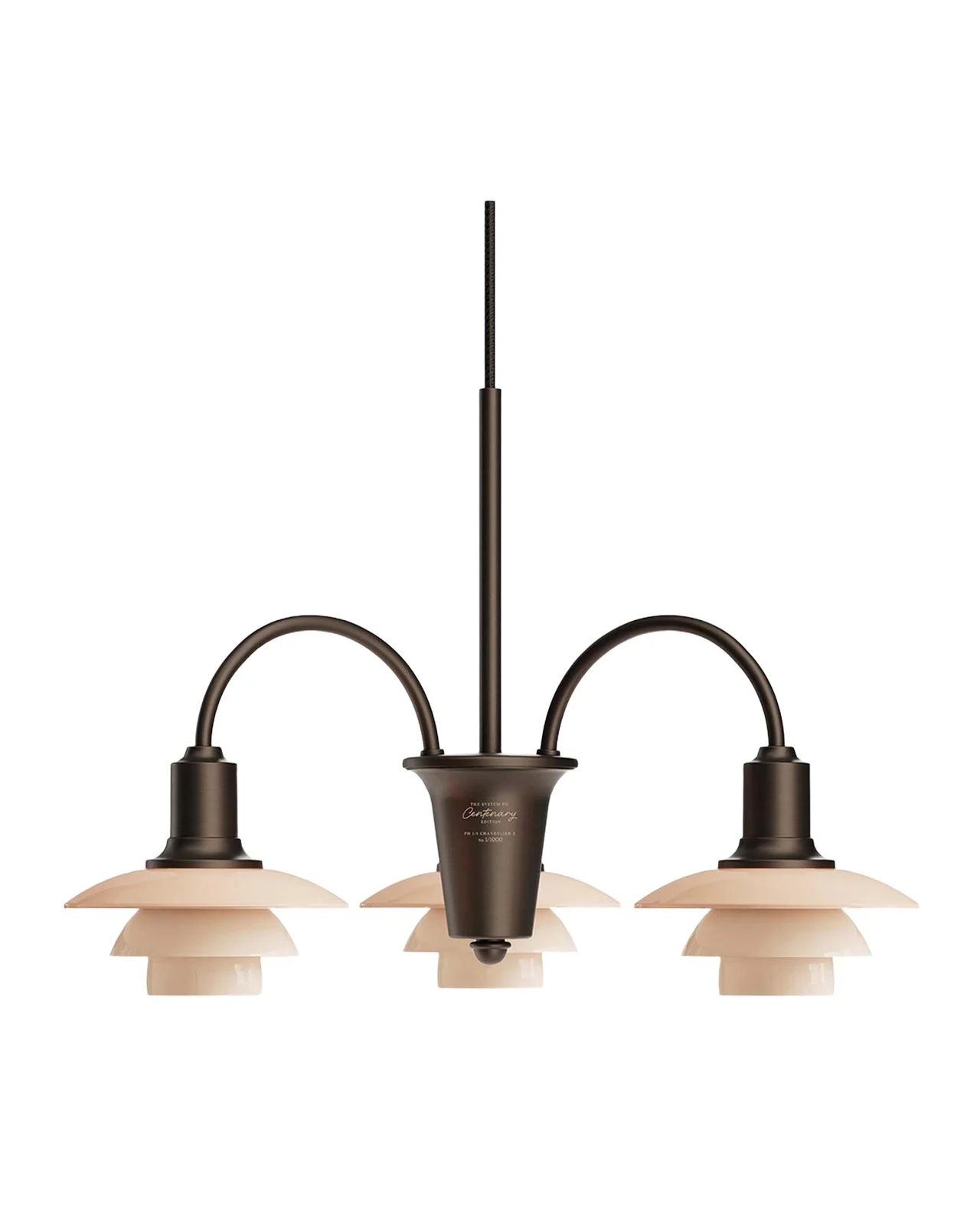 PH 1/1 21" Aged Brass 3-Light Chandelier, Centenary Edition PH 1/1 21" Aged Brass 3-Light Chandelier, Centenary Edition