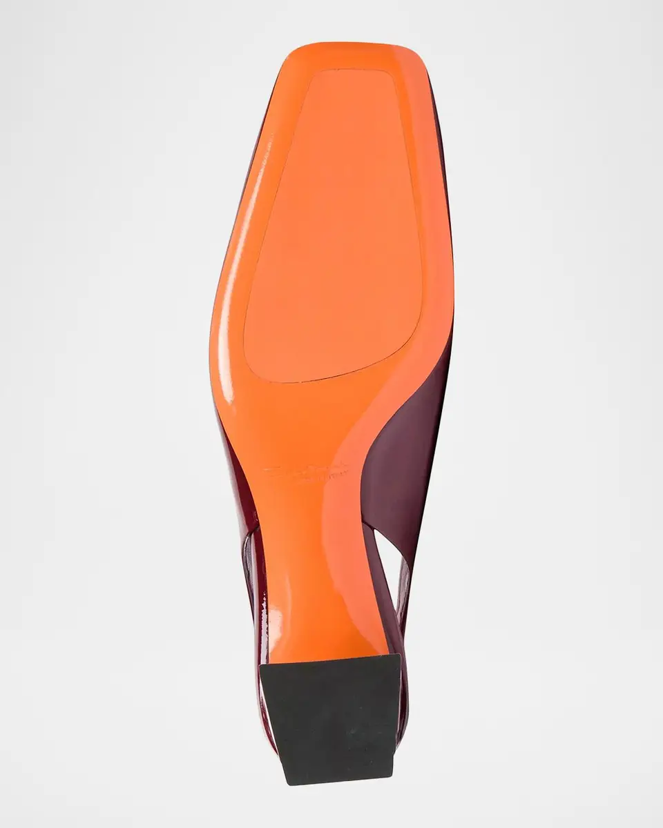 Santoni 50mm Patent Leather Slingback Buckle Pumps | Thumbnail 6