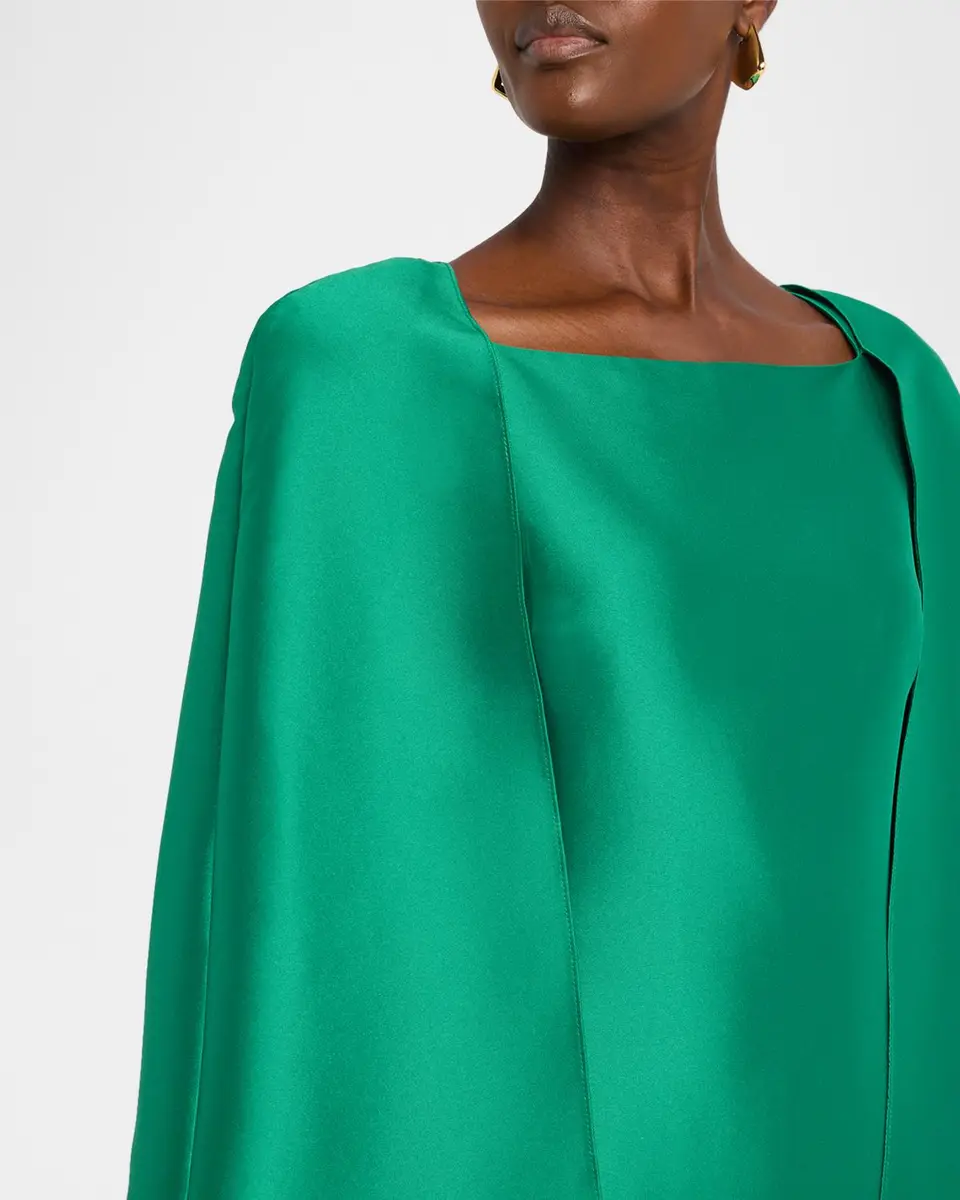 BADGLEY MISCHKA Mikado Cape Column Gown | Thumbnail 5 BADGLEY MISCHKA Mikado Cape Column Gown | Thumbnail 5