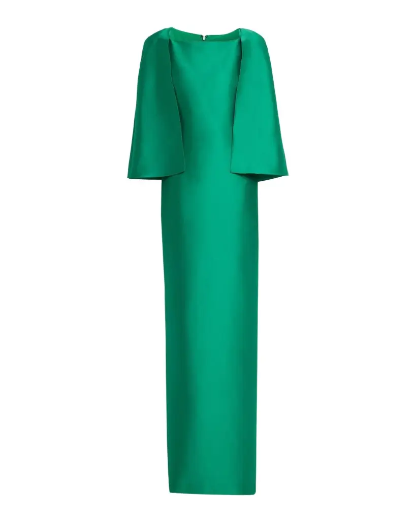 Mikado Cape Column Gown