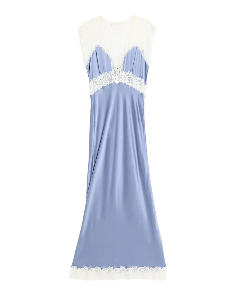 Vella Lace-Trim Satin Maxi Dress Vella Lace-Trim Satin Maxi Dress