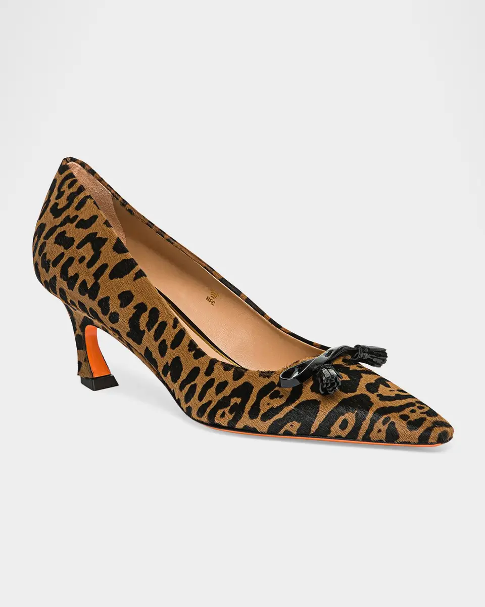 Santoni Adri 55MM Leopard-Print Calf Hair Pumps | Thumbnail 2 Santoni Adri 55MM Leopard-Print Calf Hair Pumps | Thumbnail 2