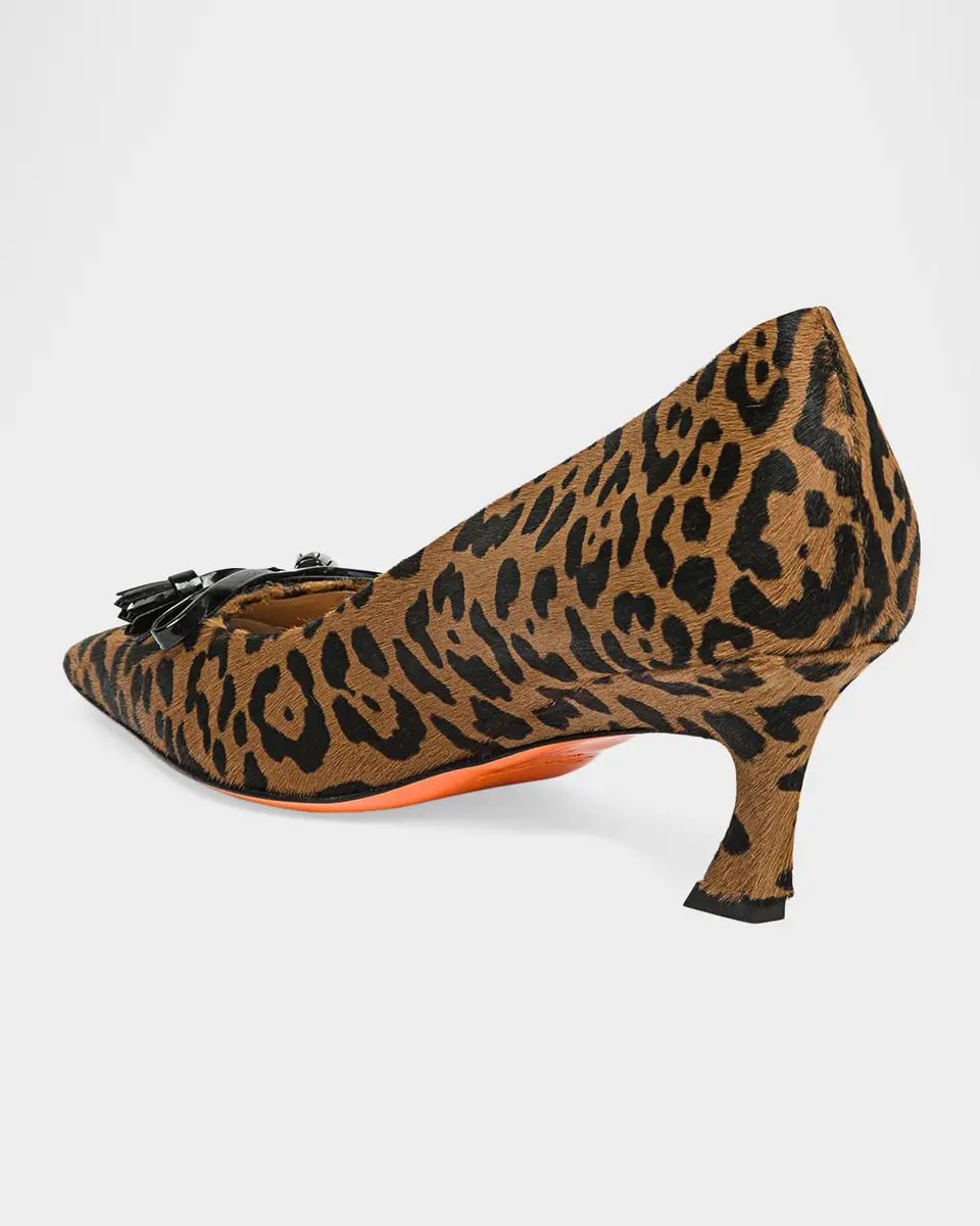 Santoni Adri 55MM Leopard-Print Calf Hair Pumps | Thumbnail 3 Santoni Adri 55MM Leopard-Print Calf Hair Pumps | Thumbnail 3