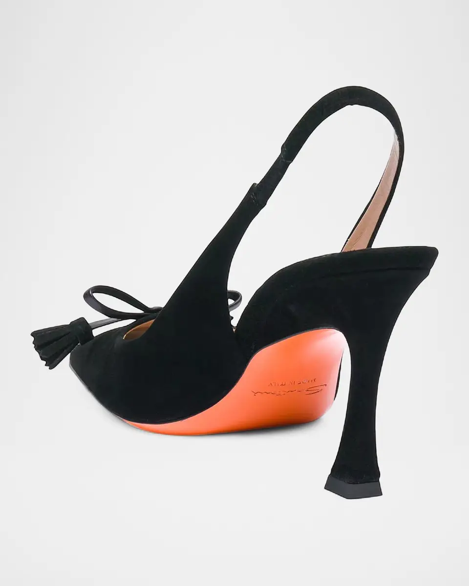 Santoni 85mm Suede Slingback Pumps | Thumbnail 3 Santoni 85mm Suede Slingback Pumps | Thumbnail 3