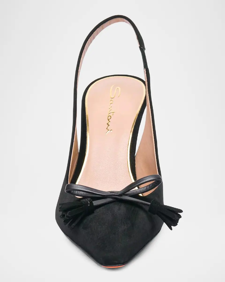 Santoni 85mm Suede Slingback Pumps | Thumbnail 4 Santoni 85mm Suede Slingback Pumps | Thumbnail 4