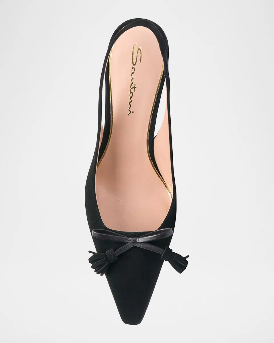 Santoni 85mm Suede Slingback Pumps | Thumbnail 5 Santoni 85mm Suede Slingback Pumps | Thumbnail 5