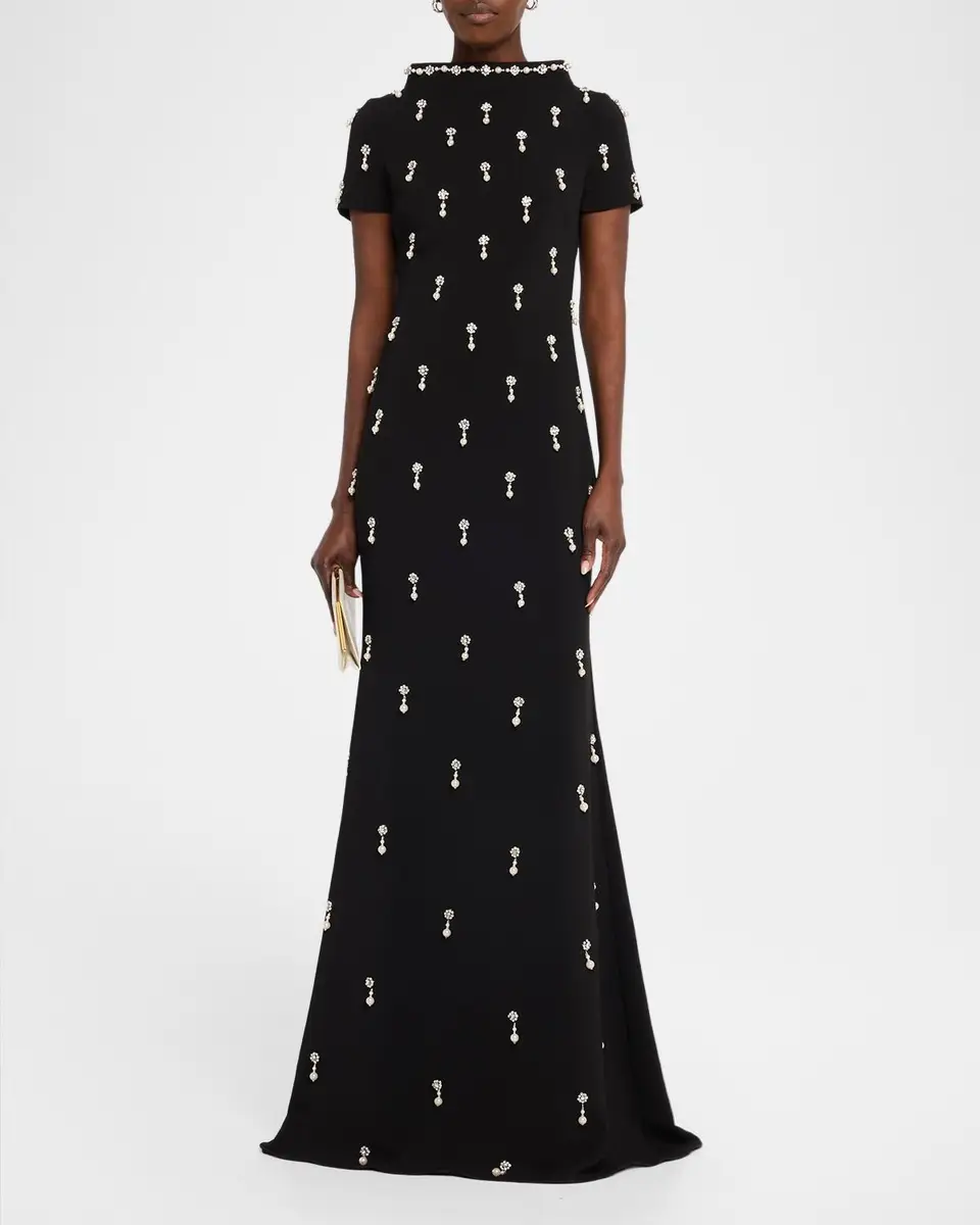 BADGLEY MISCHKA Crystal Embellished Mermaid Gown | Thumbnail 2