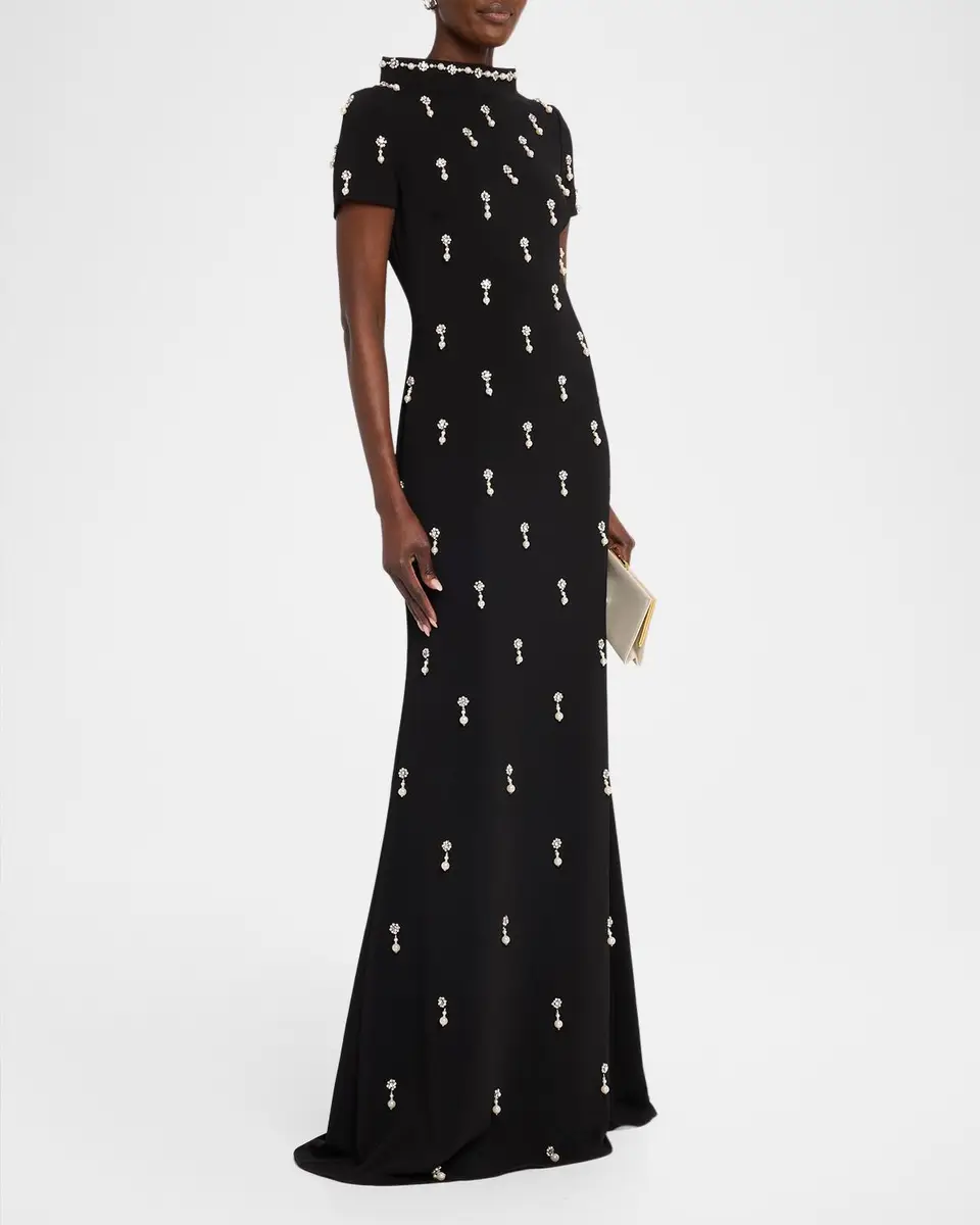 BADGLEY MISCHKA Crystal Embellished Mermaid Gown | Thumbnail 4