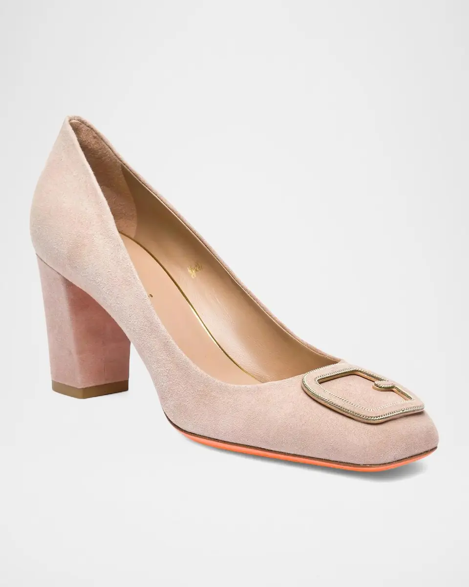 Santoni 70mm Suede Buckle Pumps | Thumbnail 2 Santoni 70mm Suede Buckle Pumps | Thumbnail 2