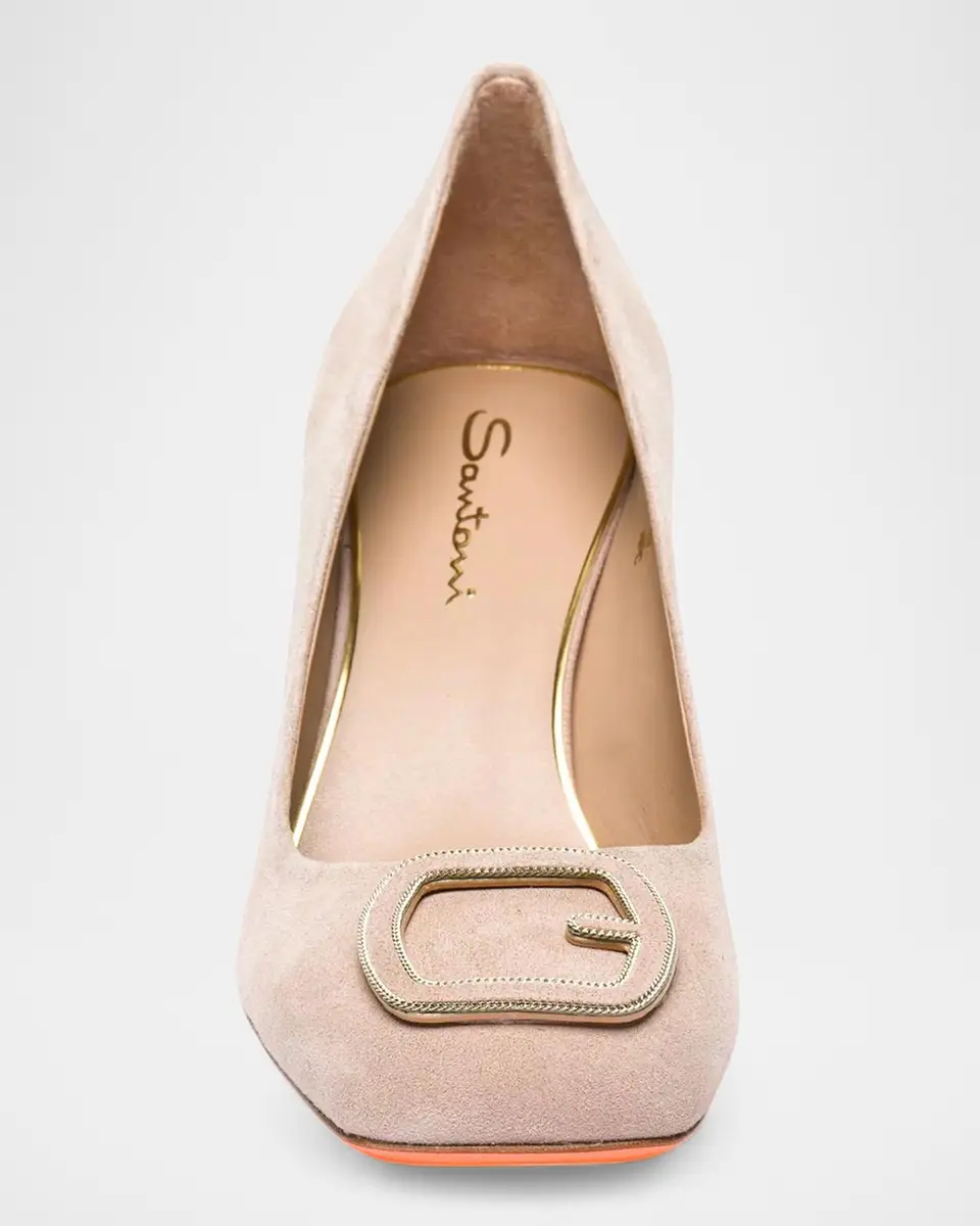 Santoni 70mm Suede Buckle Pumps | Thumbnail 4 Santoni 70mm Suede Buckle Pumps | Thumbnail 4