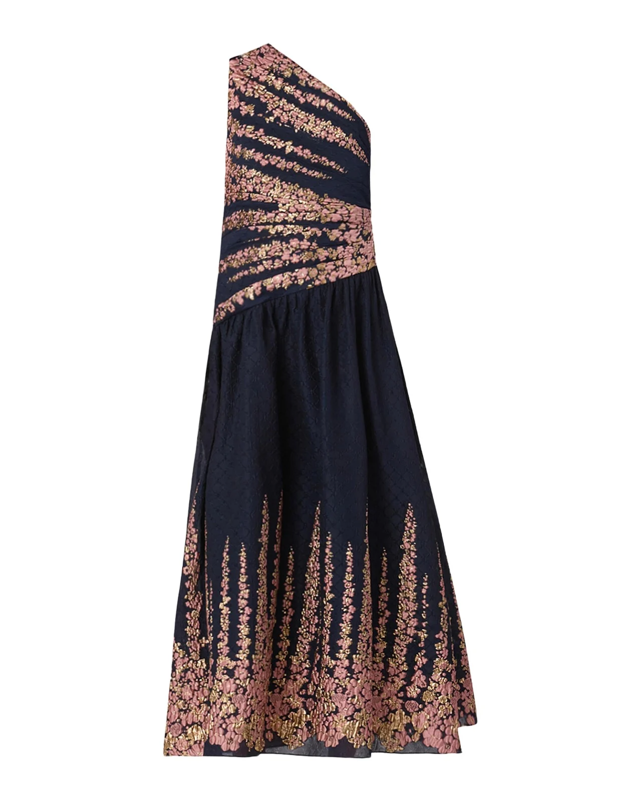 Henderson One-Shoulder Floral Jacquard Midi Dress Henderson One-Shoulder Floral Jacquard Midi Dress