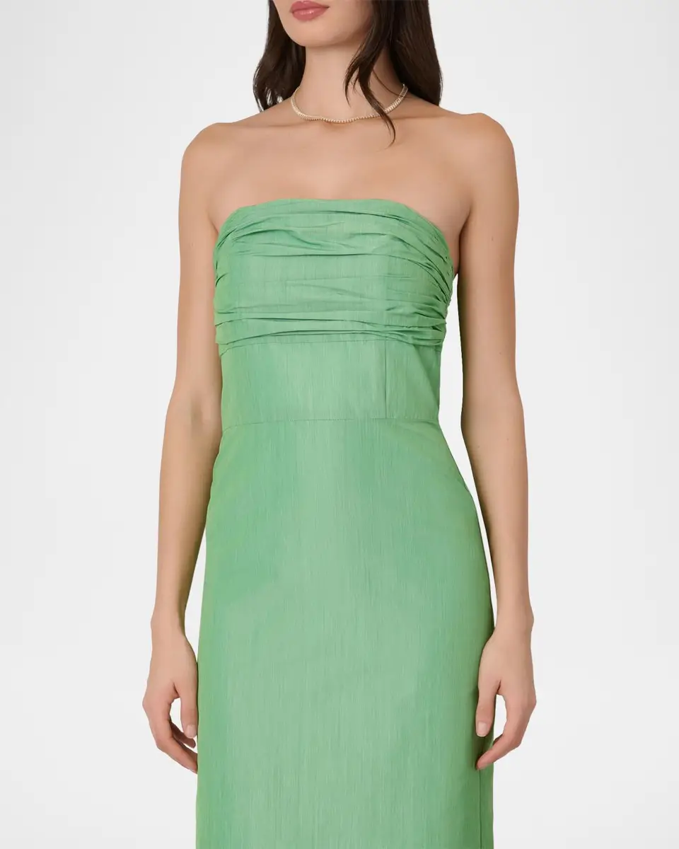Shoshanna Katerina Strapless Bow Sheath Midi Dress | Thumbnail 4 Shoshanna Katerina Strapless Bow Sheath Midi Dress | Thumbnail 4