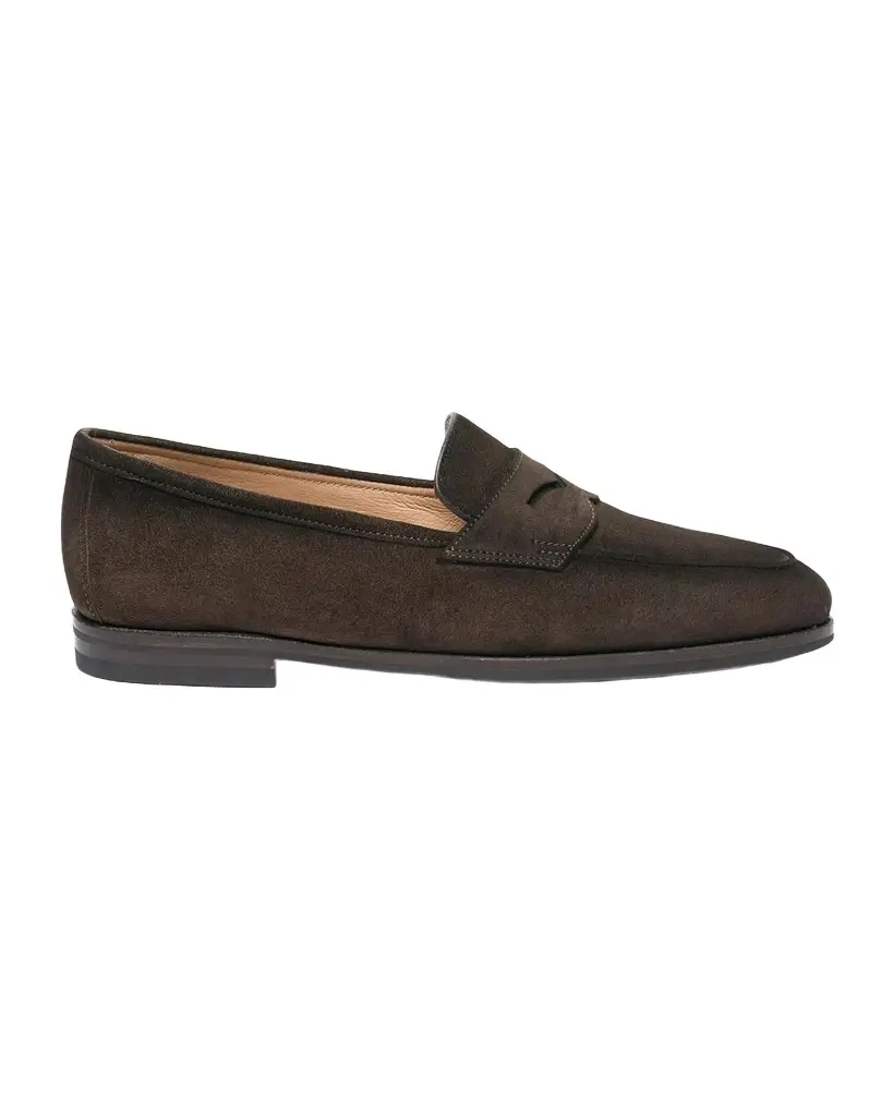 Santoni Suede Penny Loafers | Image 1 Santoni Suede Penny Loafers | Image 1