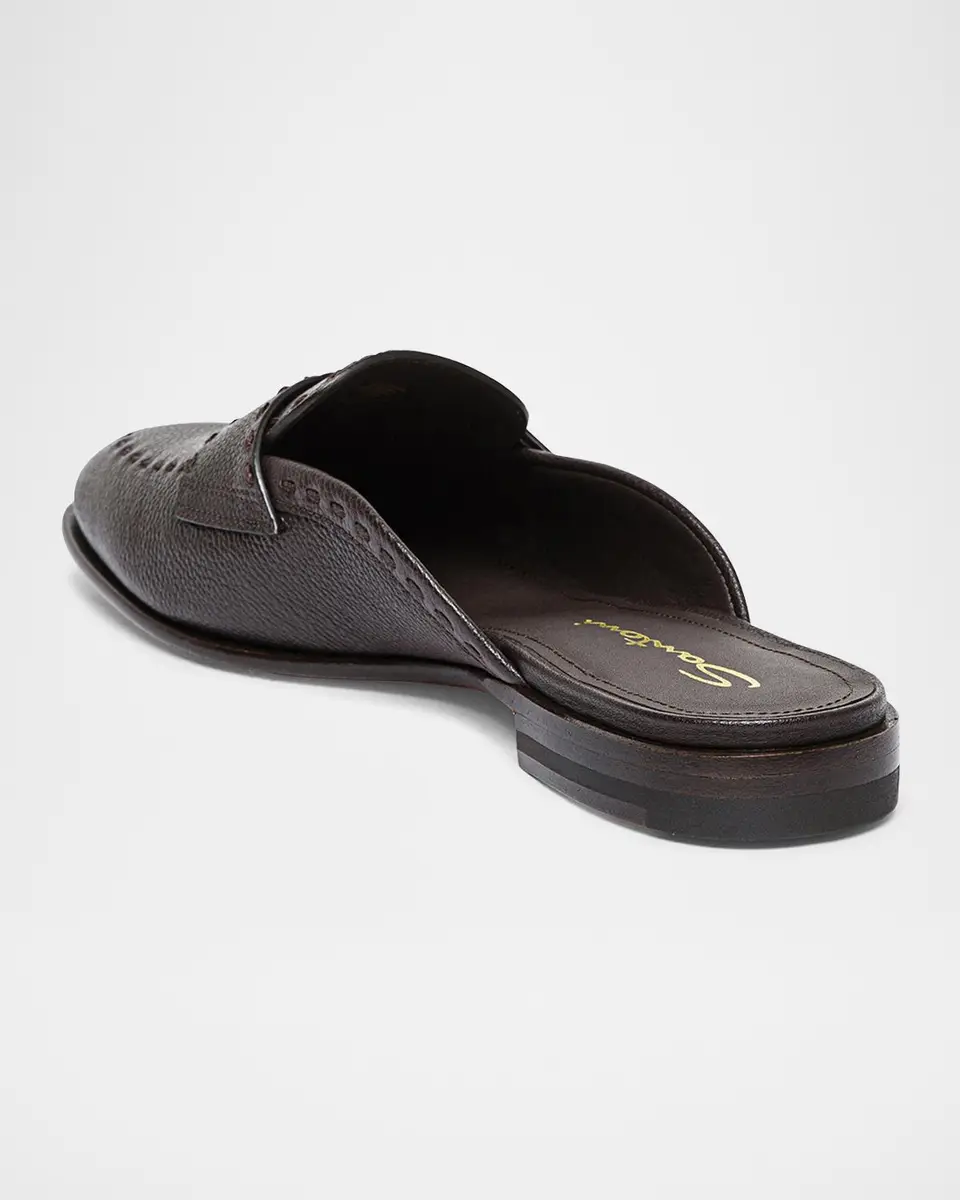 Santoni Leather Loafer Mules | Thumbnail 3 Santoni Leather Loafer Mules | Thumbnail 3