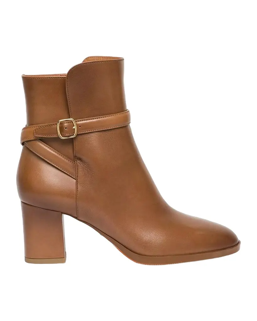 Santoni Andy 65MM Leather Block-Heel Booties | Image 1 Santoni Andy 65MM Leather Block-Heel Booties | Image 1