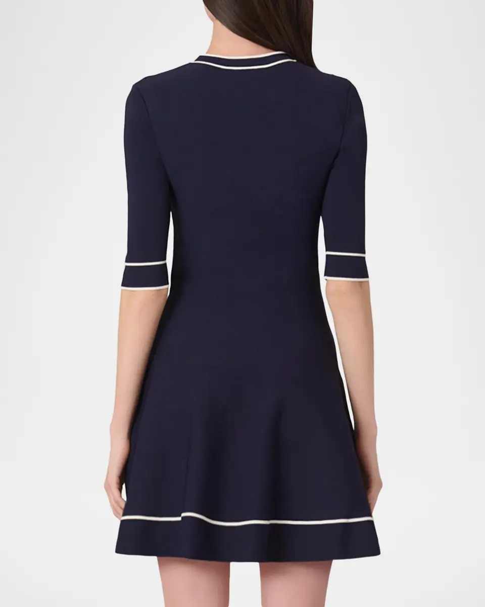 Shoshanna Weston Contrast-Trim Knit Mini Dress | Thumbnail 3 Shoshanna Weston Contrast-Trim Knit Mini Dress | Thumbnail 3