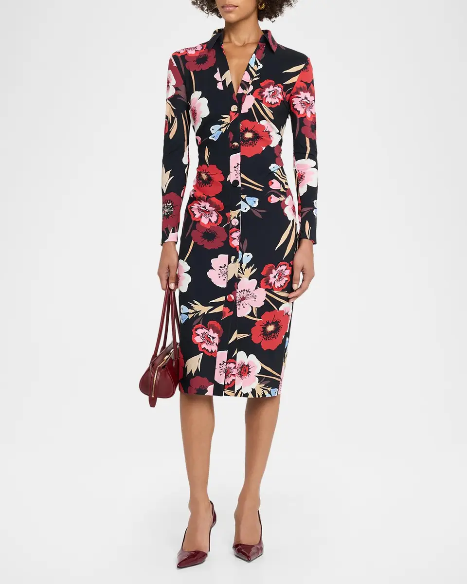 Chiara Boni La Petite Robe Taima Jersey Sheath Knee-Length Shirtdress | Thumbnail 2 Chiara Boni La Petite Robe Taima Jersey Sheath Knee-Length Shirtdress | Thumbnail 2