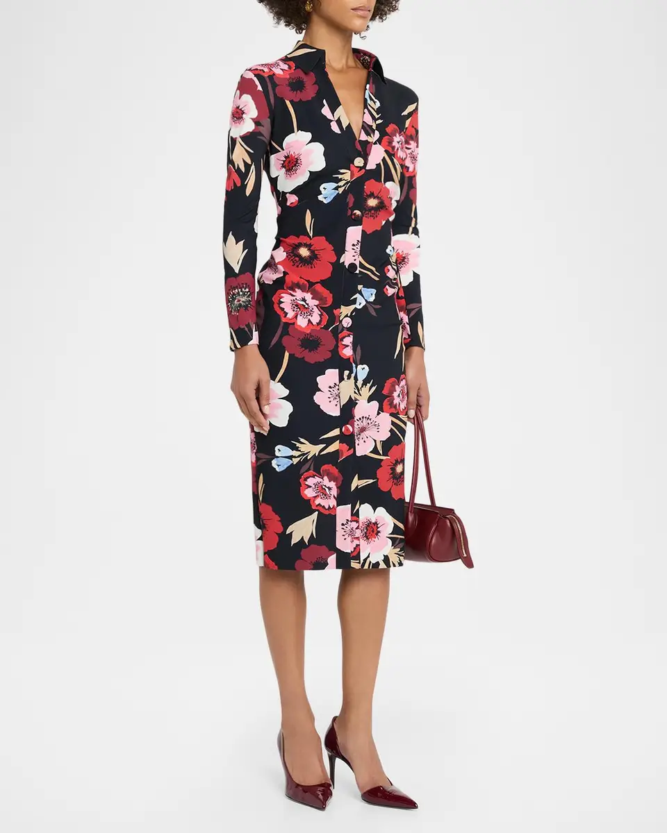 Chiara Boni La Petite Robe Taima Jersey Sheath Knee-Length Shirtdress | Thumbnail 4 Chiara Boni La Petite Robe Taima Jersey Sheath Knee-Length Shirtdress | Thumbnail 4