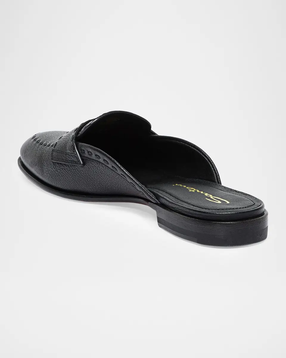 Santoni Leather Loafer Mules | Thumbnail 3 Santoni Leather Loafer Mules | Thumbnail 3