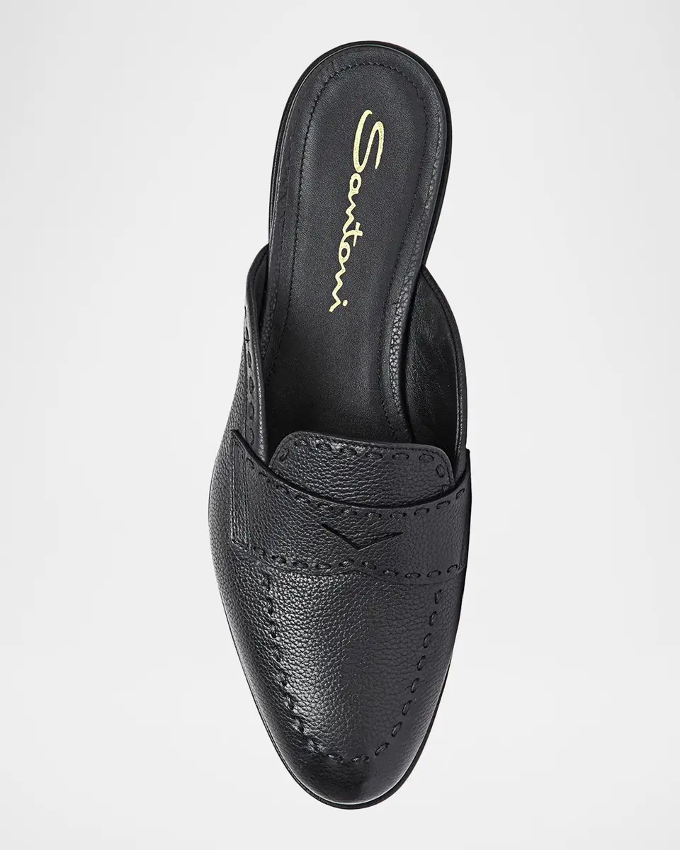 Santoni Leather Loafer Mules | Thumbnail 5 Santoni Leather Loafer Mules | Thumbnail 5