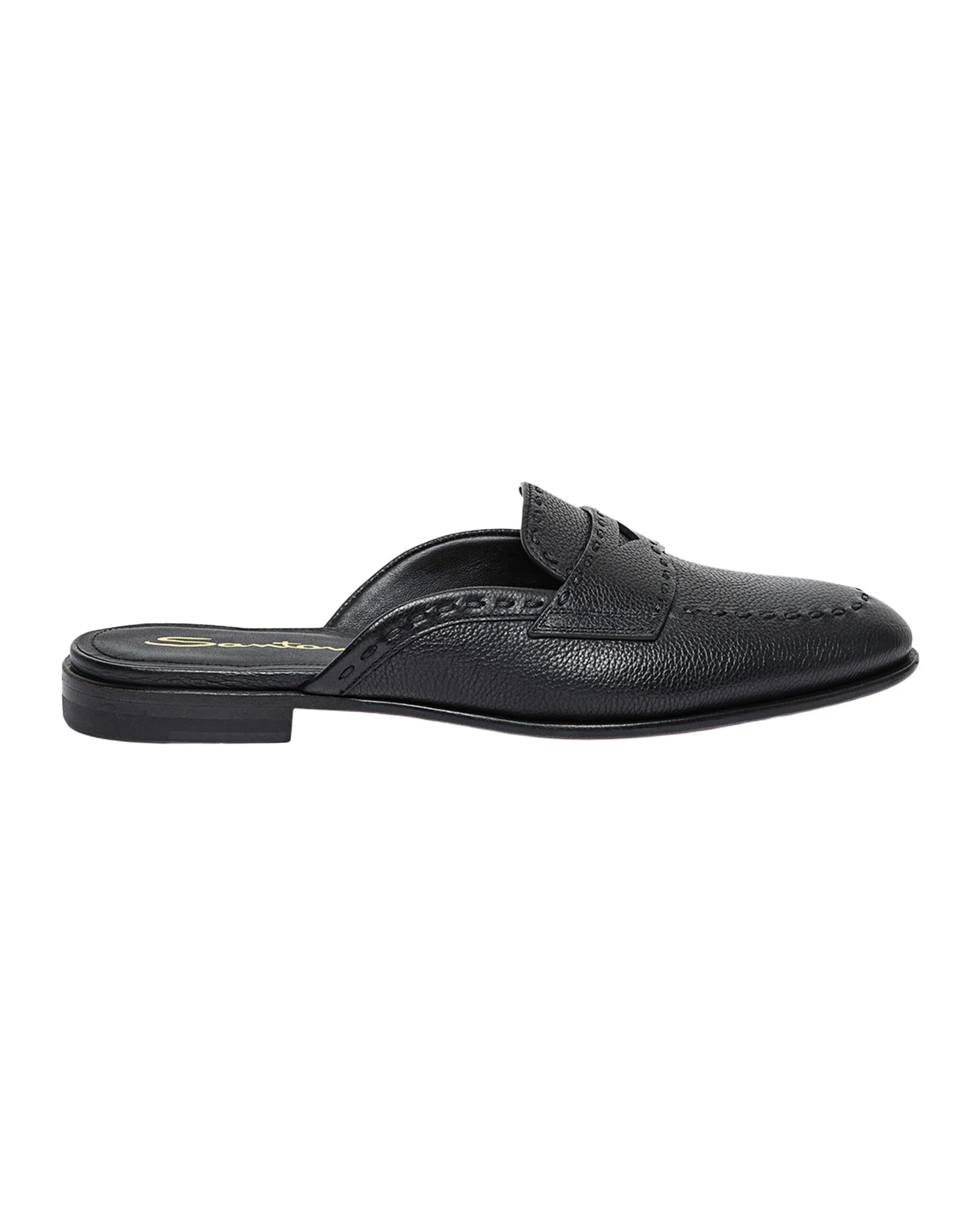 Santoni Leather Loafer Mules