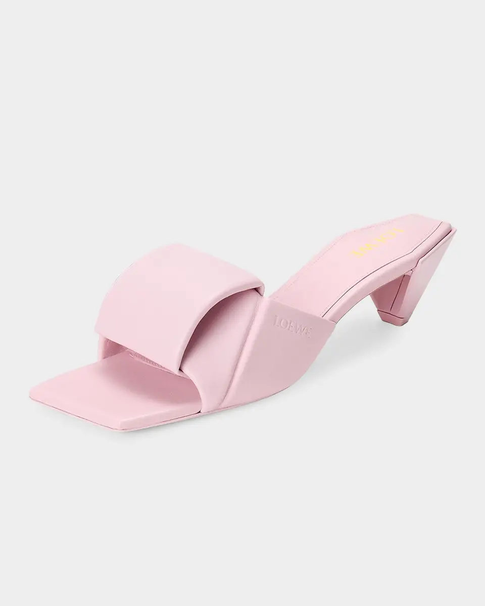 Loewe 45mm Origami Leather Slide Sandals | Thumbnail 4 Loewe 45mm Origami Leather Slide Sandals | Thumbnail 4
