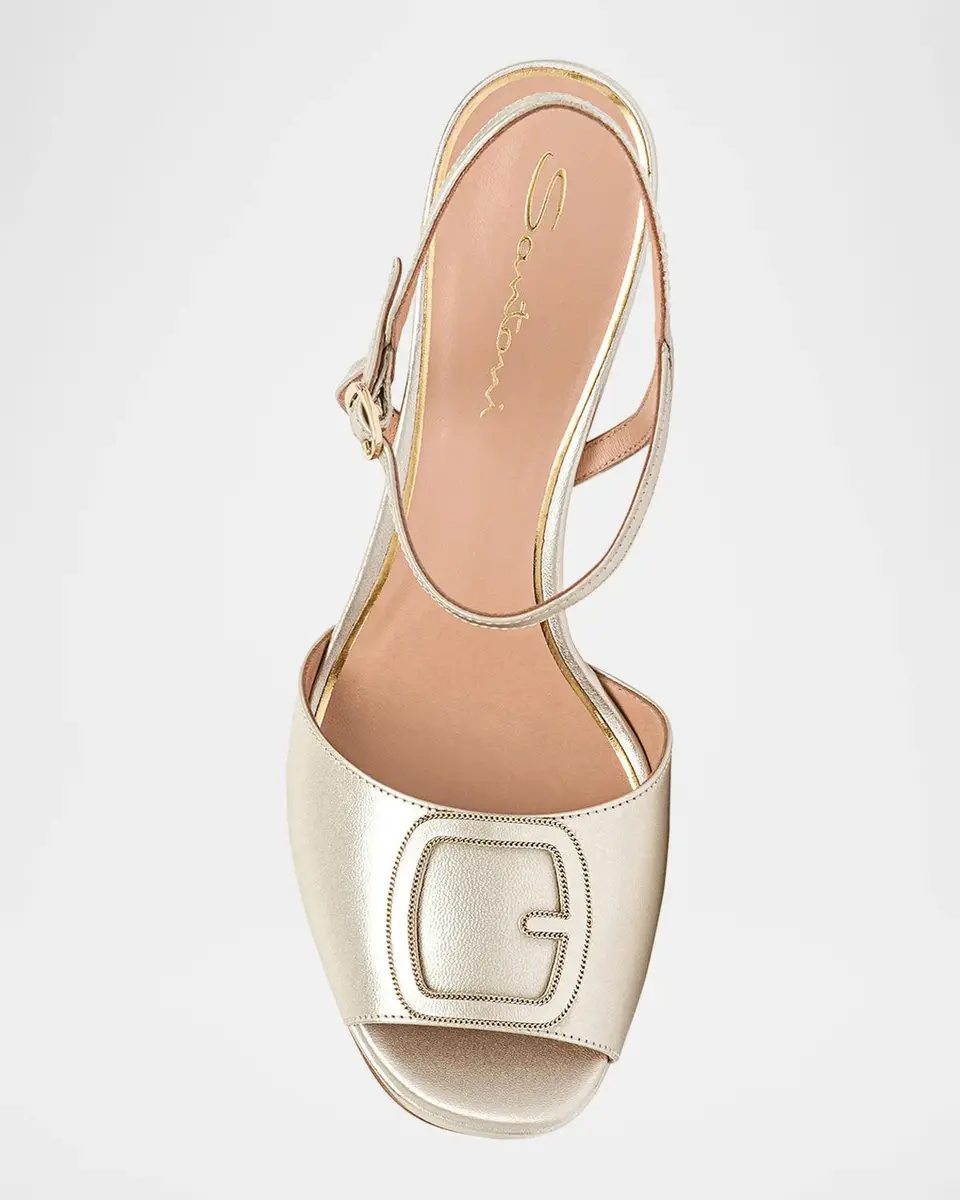 Santoni 60mm Metallic Leather Platform Sandals | Thumbnail 3 Santoni 60mm Metallic Leather Platform Sandals | Thumbnail 3