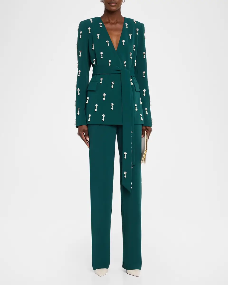 BADGLEY MISCHKA Straight-Leg Crepe Pants | Thumbnail 2