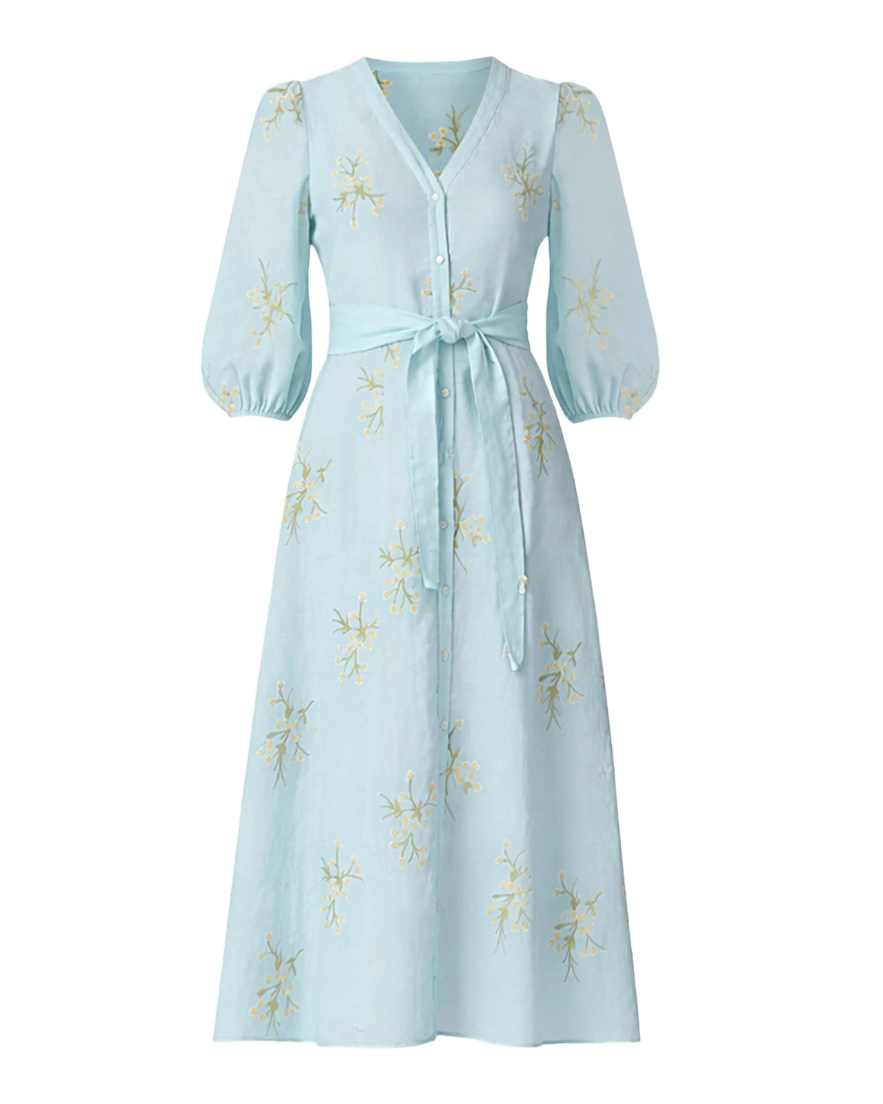 Tallen Floral-Embroidered Midi Dress Tallen Floral-Embroidered Midi Dress