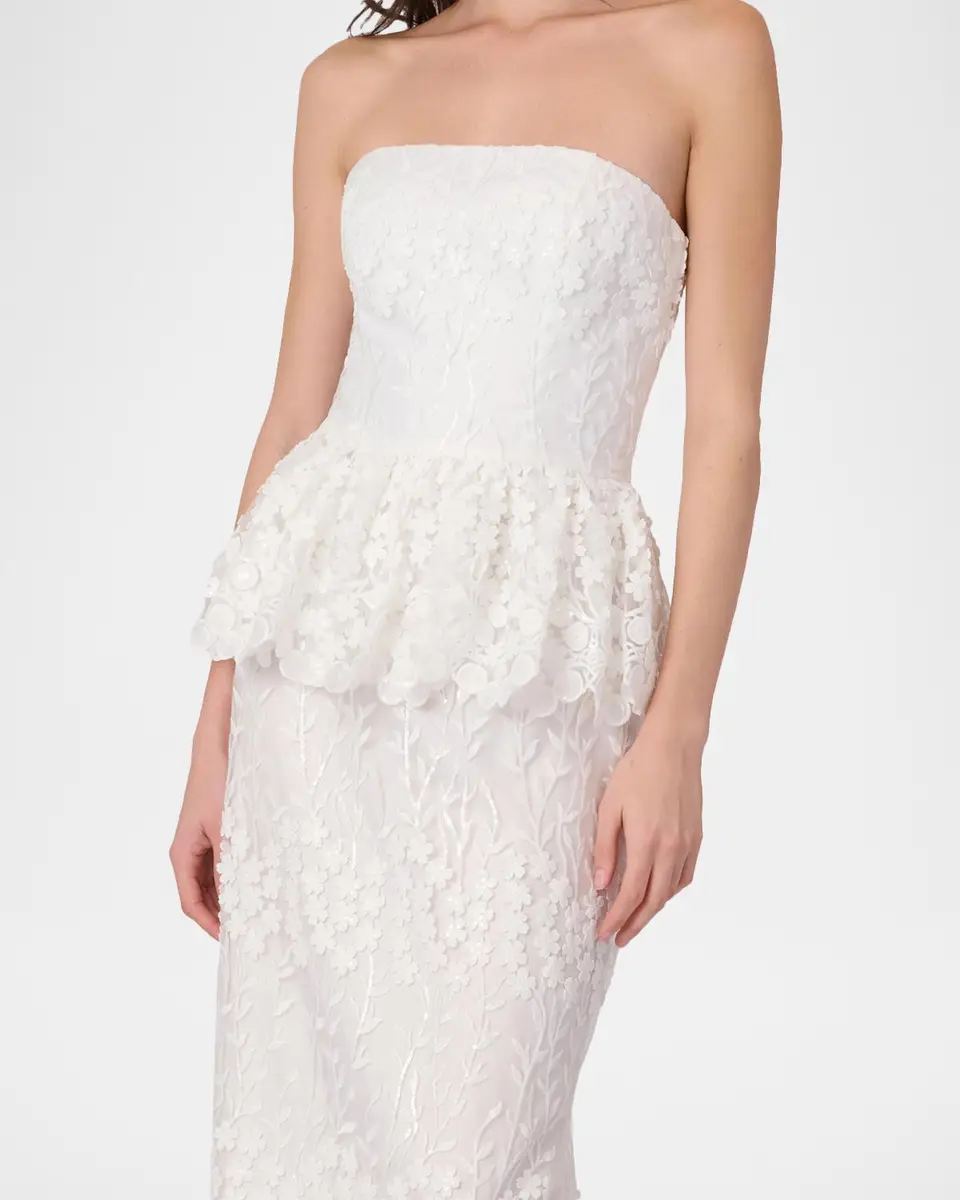 Shoshanna Lotus Lace Peplum Strapless Maxi Dress | Thumbnail 4 Shoshanna Lotus Lace Peplum Strapless Maxi Dress | Thumbnail 4