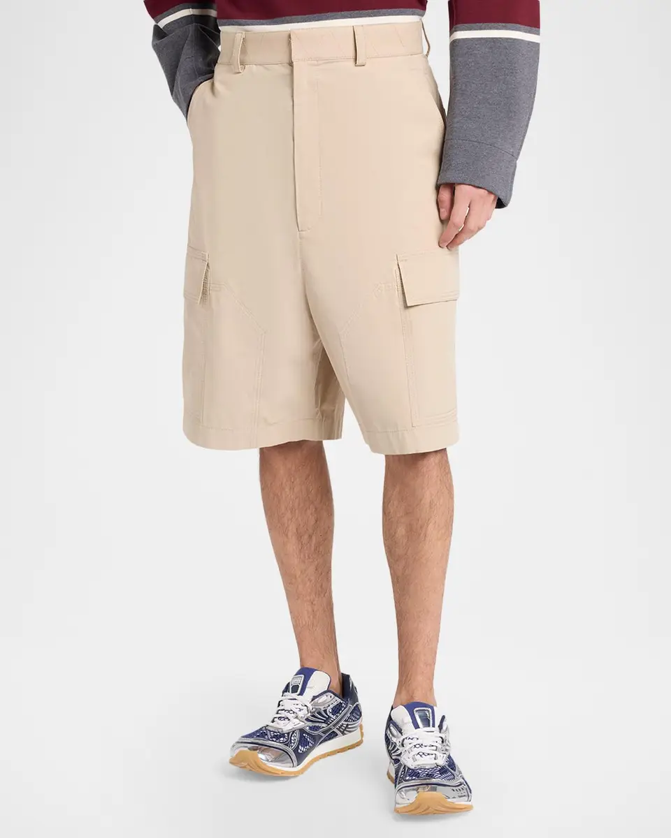 Bottega Veneta Men's Cotton Toile Cargo Shorts | Thumbnail 4 Bottega Veneta Men's Cotton Toile Cargo Shorts | Thumbnail 4