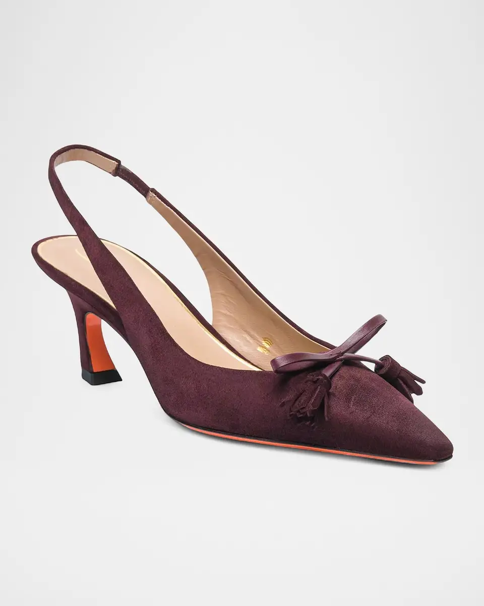 Santoni 55mm Suede Slingback Pumps | Thumbnail 2 Santoni 55mm Suede Slingback Pumps | Thumbnail 2