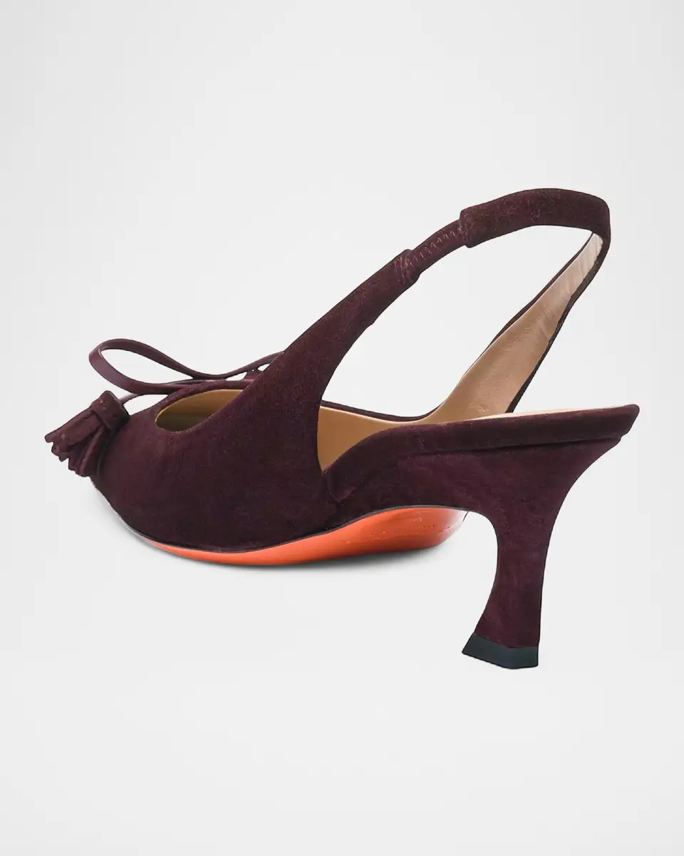 Santoni 55mm Suede Slingback Pumps | Thumbnail 3 Santoni 55mm Suede Slingback Pumps | Thumbnail 3