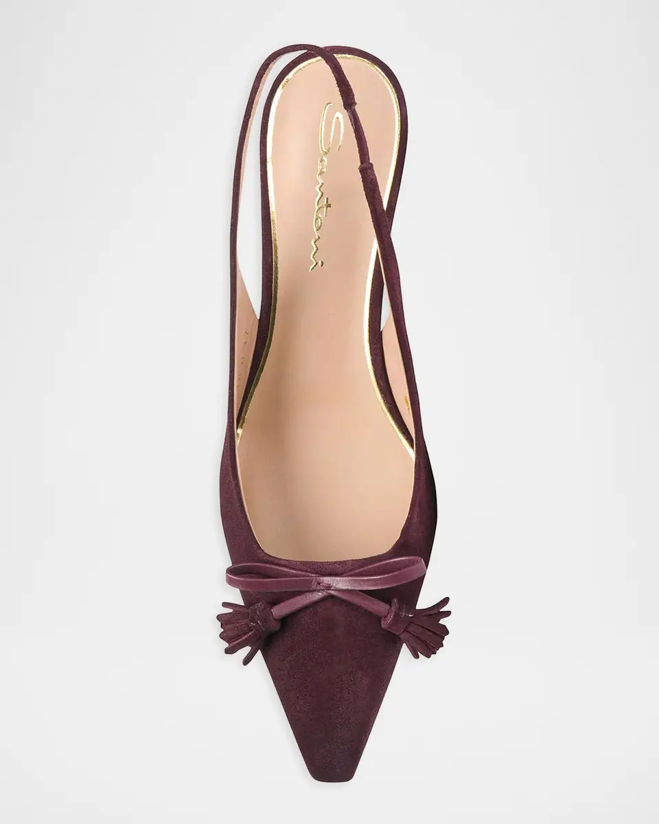 Santoni 55mm Suede Slingback Pumps | Thumbnail 4 Santoni 55mm Suede Slingback Pumps | Thumbnail 4