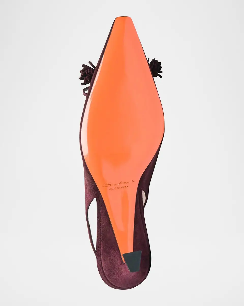 Santoni 55mm Suede Slingback Pumps | Thumbnail 5 Santoni 55mm Suede Slingback Pumps | Thumbnail 5