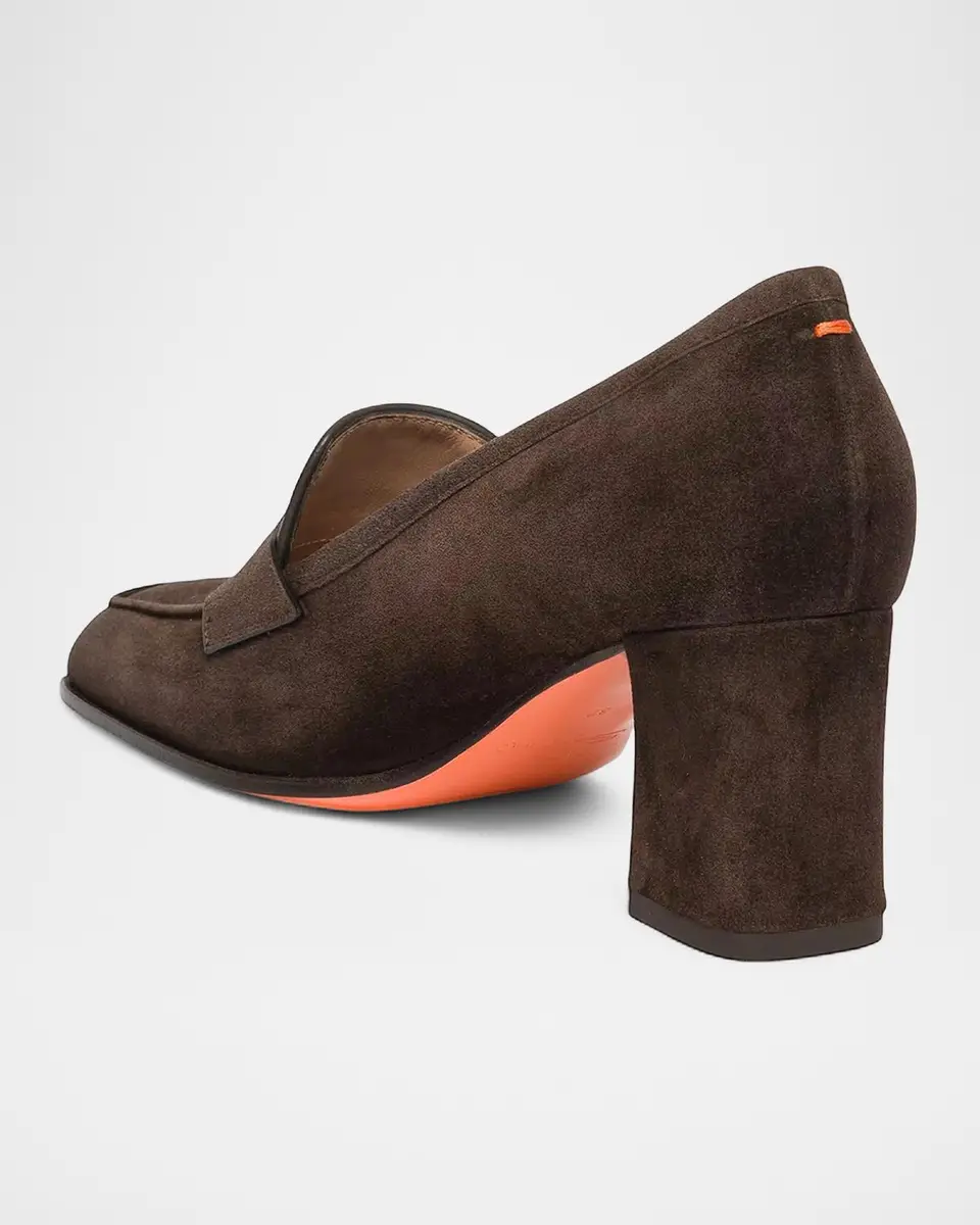 Santoni 65mm Suede Penny Loafers | Thumbnail 2 Santoni 65mm Suede Penny Loafers | Thumbnail 2